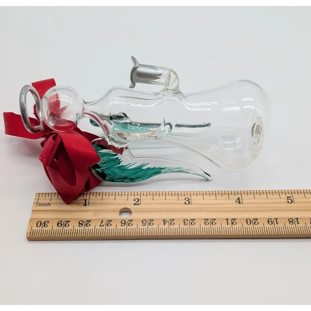 Vtg Soffieria Parise Hand Blown Glass Christmas Angel Candle Holder Italy
